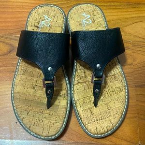 Black Sandals with Cork